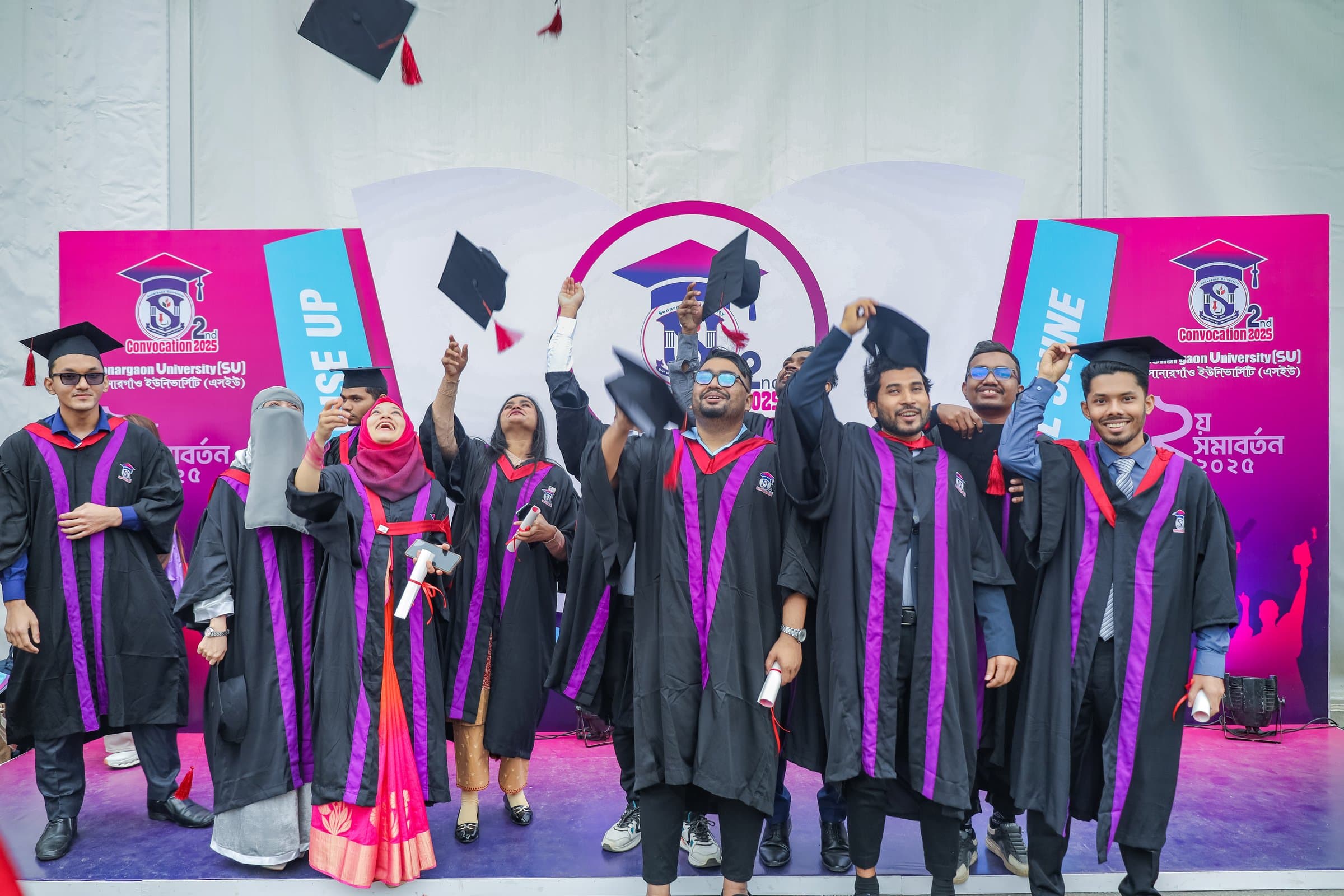 Graduates celebrating at the SU 2nd Convocation 2025